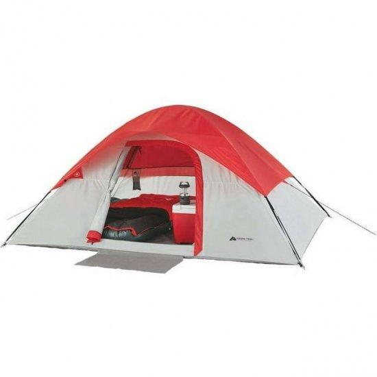Ozark Trail 9 ft. x 7 ft. Red 4-Person Dome Tent, with 48\" Center Height