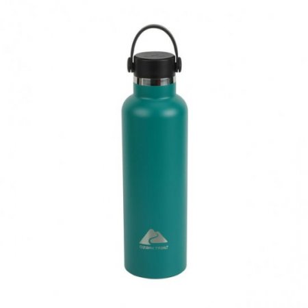Ozark Trail 24 fl oz Green Insulated Stainless Steel Water Bottle, Twist Cap with Loop Handle