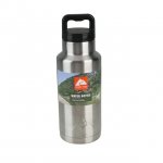 Ozark Trail 36 oz Silver and Black Double Wall Vacuum Sealed Stainless Steel Water Bottle with Wide Mouth Lid