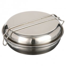 Ozark Trail Space-Saving 5-Piece Cookware Mess Kit, Stainless Steel and Plastic