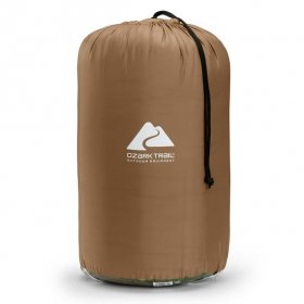 Ozark Trail 35F Flannel Lined Rectangle Adult Sleeping Bag - Brown (80" x 36")