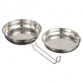 Ozark Trail Space-Saving 5-Piece Cookware Mess Kit, Stainless Steel and Plastic