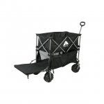 Ozark Trail Double Decker Folding Wagon with Extension Handle, Black, 35" H