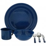 Ozark Trail 24-Piece Dinnerware Set, Blue