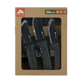 Ozark Trail 5PCS 7.56 inch Fixed Blade Knife ,7.8" Folding Knife, Black Handle 3CR13 Blade Material